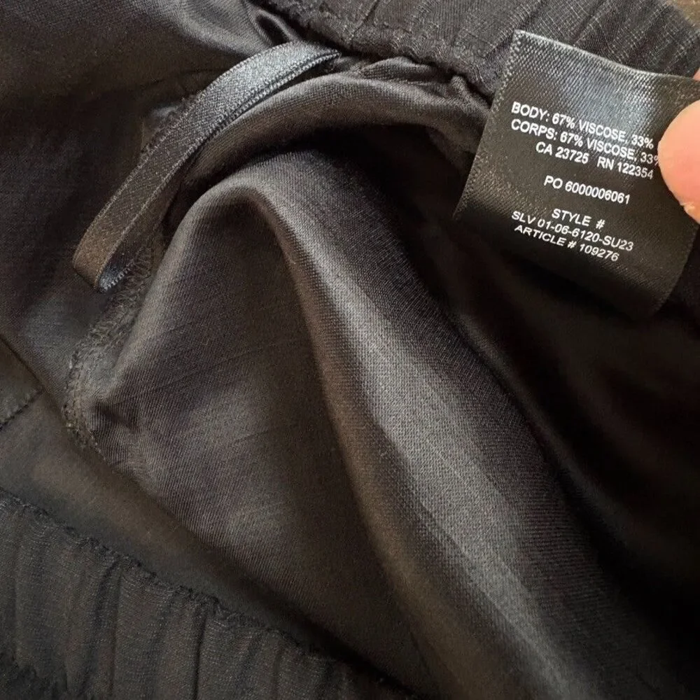 Aritzia Babaton Pants Titan Cargo Linen Blend Pull On Sz 10 Minimalist Utility